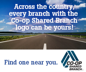 Across the country every branch with the Co-op Shared Branching logo can be yours!